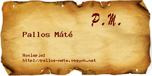 Pallos Máté névjegykártya